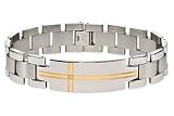Men's Diamond Stainless Steel and 14K Yellow Gold Bracelet