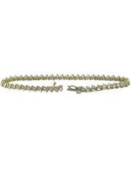 2 CT Diamond Tennis S-Link Bracelet In 14k Yellow Gold