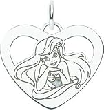 14K White Gold Disney Princess Ariel Heart Charm