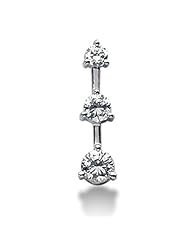 Three Stone Round Brilliant Diamond Pendant in 14K White Gold
