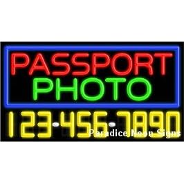 Passport Photo Neon Sign