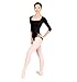Adult 3/4 Sleeve Striped Back Leotard N8678BLKM Black Medium