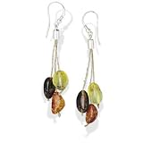31VV qCRWaL. SL160  Three Strand Cord with Multicolor Baltic Amber Earrings on French Wire