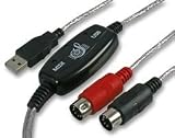 USB to MIDI Interface Adapter Cable MIDI In & Out Lead XP Vista