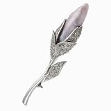 Lily Baroque Cultured Pearl Crystal Sprinkled Silver Brooch Pin