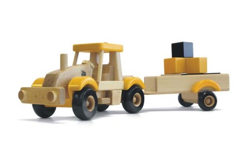 Childrens Toyshop  Toys : Wooden JCB Fastrac & Trailer