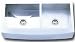 Zero Radius Round Apron Stainless Steel Farmhouse Double Kitchen Sink 36 inches x 20 inches w/ FREE GRID & DRAIN