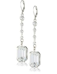 Nina Patrice Long Emerald Cut Gem Drop Earrings