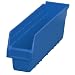 Akro-Mils 30048 ShelfMax Plastic Nesting Shelf Bin Box, 18-Inch Length x 4-Inch Width x 6-Inch Height, Case of 8, Blue