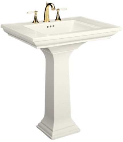 Kohler K-2268-1-96 Memoirs pedestal lavatory with single-hole faucet drilling, Biscuit