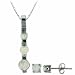 Jewelry : Sterling Silver Genuine Diamond Accent and Simulated Fiery Opal Pendant and Earring Jewelry Set