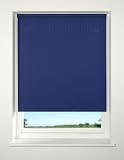 Navy / Dark Blue - Blackout Straight Edge Roller Blind / Blinds - 60x160cm