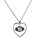 New York Giants Necklace w/ Football in Heart Charm