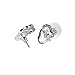 Mikiy Women's Alloy Heart Created Diamond Crystal Earring Studs