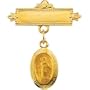 14k Yellow Gold Miraculous Baptismal Pin 12x8mm - JewelryWeb