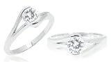 Round Cut White Cz Solitaire Ring Sterling Silver Sz 10