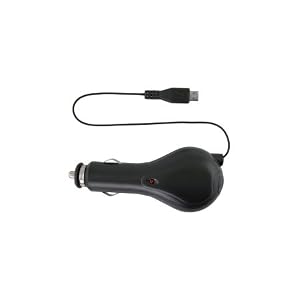 Fosmon Premium Quality Retractable Car Auto Charger for BlackBerry Torch 9800 / Bold Slider Smartphone