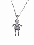 Sterling Silver Girl June Birthstone Necklace with Rolo Chain