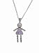 Sterling Silver Girl June Birthstone Necklace with Rolo Chain