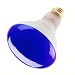 65 Watt Blue Incandescent Flood Light Bulb / BR30 Shape (3.75" Diameter) / 130 Volts / Blue