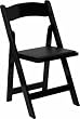 Flash Furniture XF-2902-BK-WOOD-GG Hercules Black Wood Folding Chair with Padded Seat