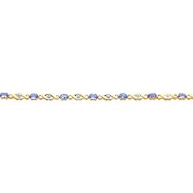 14K Gold 2.6cttw Diamond and Tanzanite Bracelet 7 by FindingKing