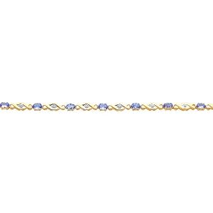 14K Gold 2.6cttw Diamond and Tanzanite Bracelet 7 by