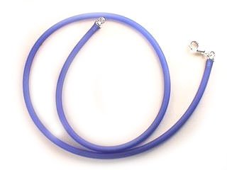 Sterling Silver 18 Inch Blue Rubber Chain Cord Necklace