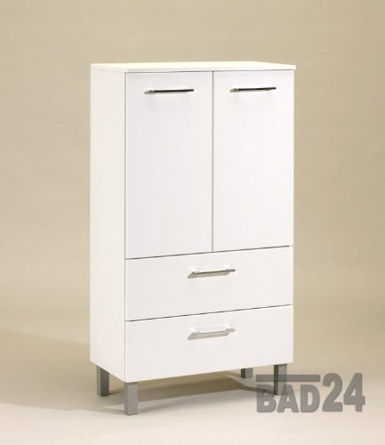 Badezimmer Highboard Midi 70 Nautilus-weiß/weiß