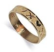 Genuine 10 KT Yellow Gold Heart Engraved Ring 10K Band Size 9.5