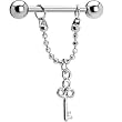 Stainless Steel Skeleton Key Nipple Ring