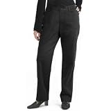 Lee Womens Plain Front Stretch Khakis - Black - 495-1001