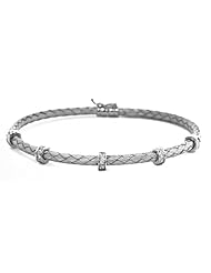 CleverEves 18Kt White Gold Braided Bracelet
