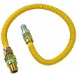 Brass Craft CSSD44E-60P 1/2" O.D. Gas Connector - 1/2" M.I.P. Safety+PLUS x 1/2" M.I.P.