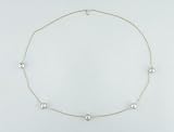 14K White Gold, 5-5.5mm Baby Pearl Necklace, 12