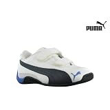 PUMA Toddler/Little Kid Drift Cat II L Hook-And-Loop Sneaker,White/Navy/Strong Blue,7 M US Toddler
