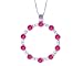 14K White Gold Round Gemstone and Diamond Circle