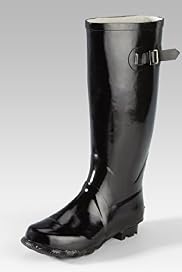 Round Toe Strap & Buckle Plain Wellie Boots