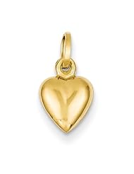 14k Yellow Gold Heart Charm