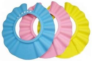 Victoronlineshop 3pcs Adjustable Safe Shampoo Shower Bathing Protect Soft Cap Hat Baby Chindren Kids Wash Hair Shield Hat