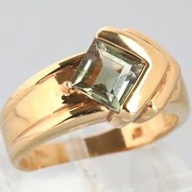 18K Yellow Gold Green Tourmaline Ring - OldCities Estate Jewelry by Green-Tourmaline Brooches