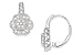 14K White Gold Diamond Leverback Earrings