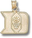 Duke Blue Devils D Basketball 1/2 Pendant - 14KT Gold Jewelry