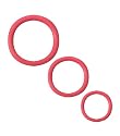 Spartacus Rubber Cock Ring, Red, 3-Pack