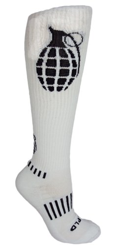MOXY Socks THE Ultimate Grenade Knee-High Socks (White/Black)