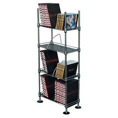 Atlantic Translucence SHF4T77 100 CD/51 DVD/BluRay/Games 4-Tier Media Rack (Titanium/Black)