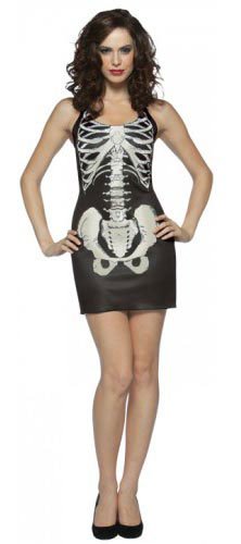 Women's Skeleton Halloween Costume Dress