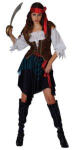 Ladies Caribbean Pirate Wench Costume 