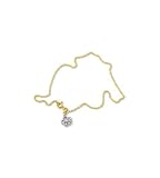 14k Yellow White Gold Flower Round Bead Chain Anklet