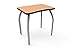 ELO Plymouth II XL desk w/ Fusion Maple laminate, 4 junior adjustable smooth silver legs